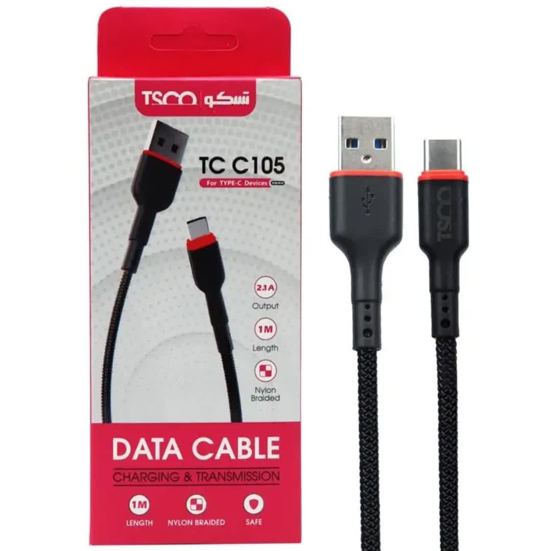 کابل تبدیل USB به USB-C تسکو مدل TCC105 طول 1 متر